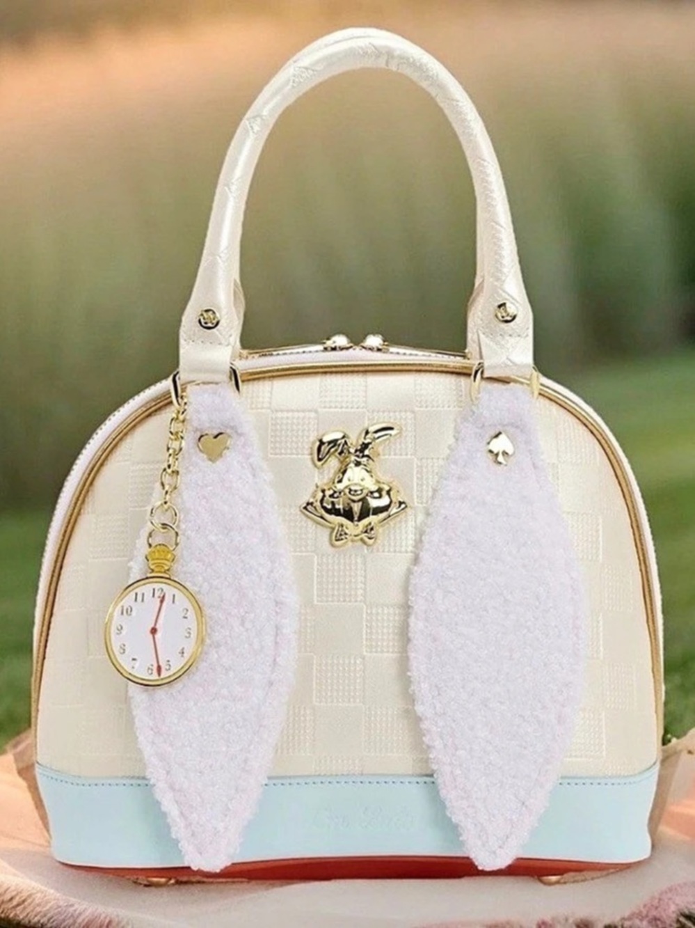 NEW Loungefly Disney Alice in Wonderland WHITE RABBIT Satchel Shoulder Bag Purse